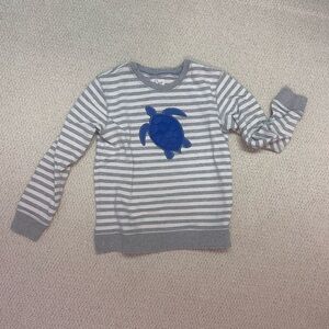 EUC Mini Boden stripe sweatshirt turtle graphic size 9-10